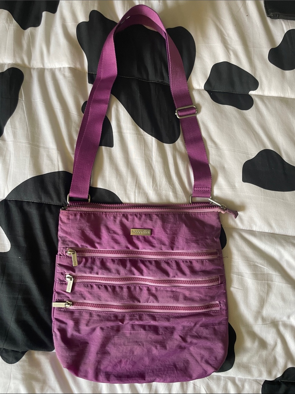 Baggallini Plum Crossbody with Multiple Zip Pockets